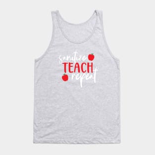 Sanitize Teach Repeat Funny Teacher Tank Top